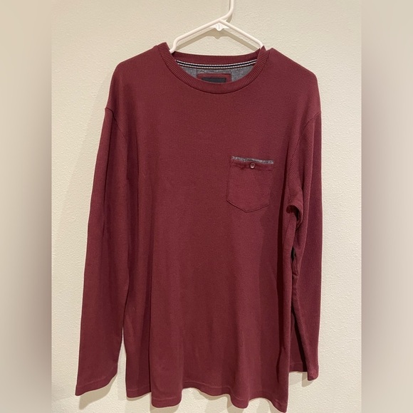 Nomad Other - Men’s Nomad burgundy waffle long sleeve tee shirt Size XL